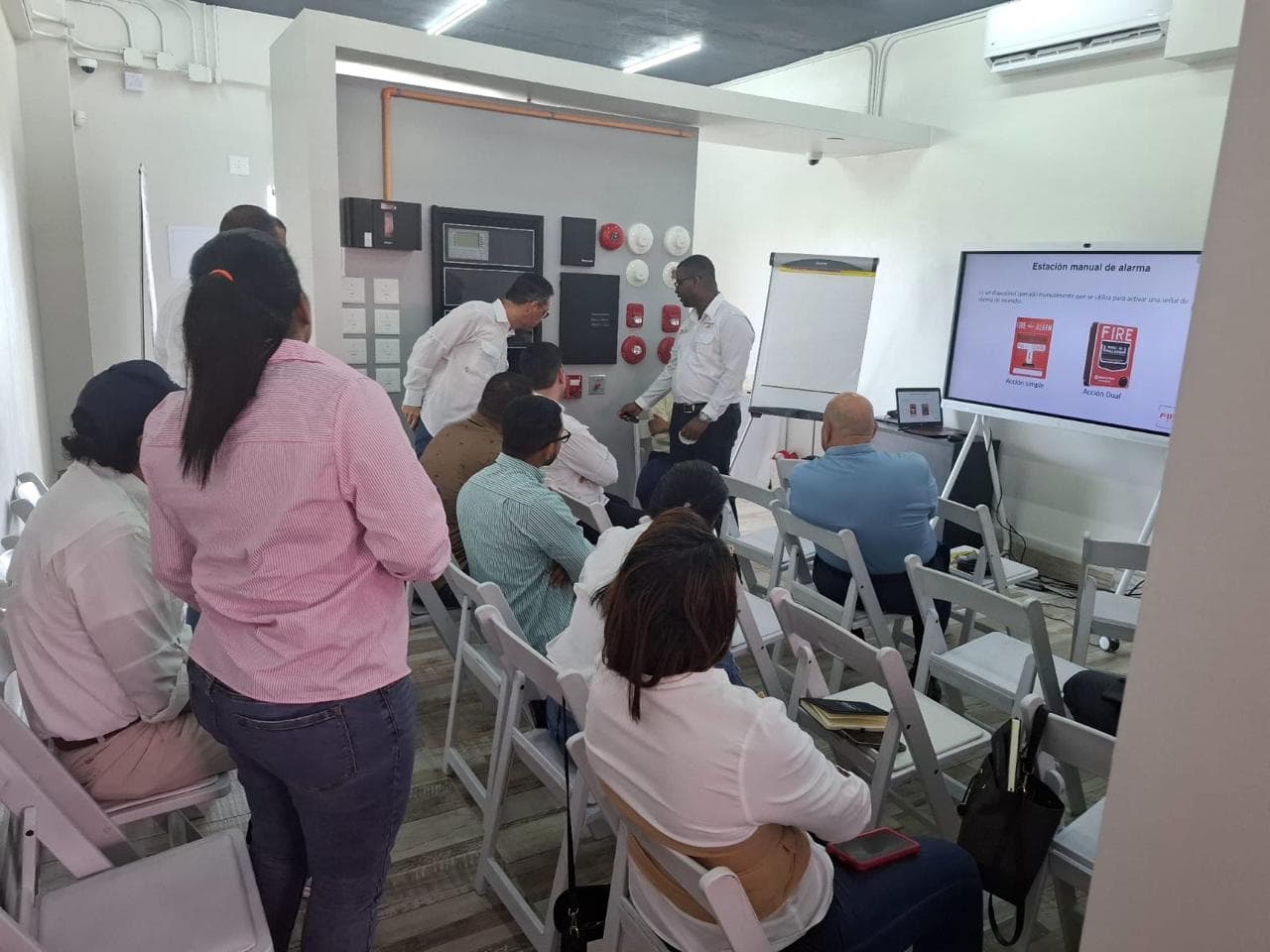 Hands-on manual fire alarm station training at Firetech Academy